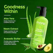 RIVONA NaturalS Aloe Vera Conditioner | + Neem |Anti Frizz And Smoothening | For Men & Women | All Hair Types | 250 Ml,