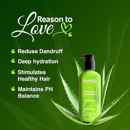 RIVONA NaturalS Aloe Vera Conditioner | + Neem |Anti Frizz And Smoothening | For Men & Women | All Hair Types | 250 Ml,