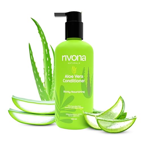 RIVONA NaturalS Aloe Vera Conditioner | + Neem |Anti Frizz And Smoothening | For Men & Women | All Hair Types | 250 Ml,