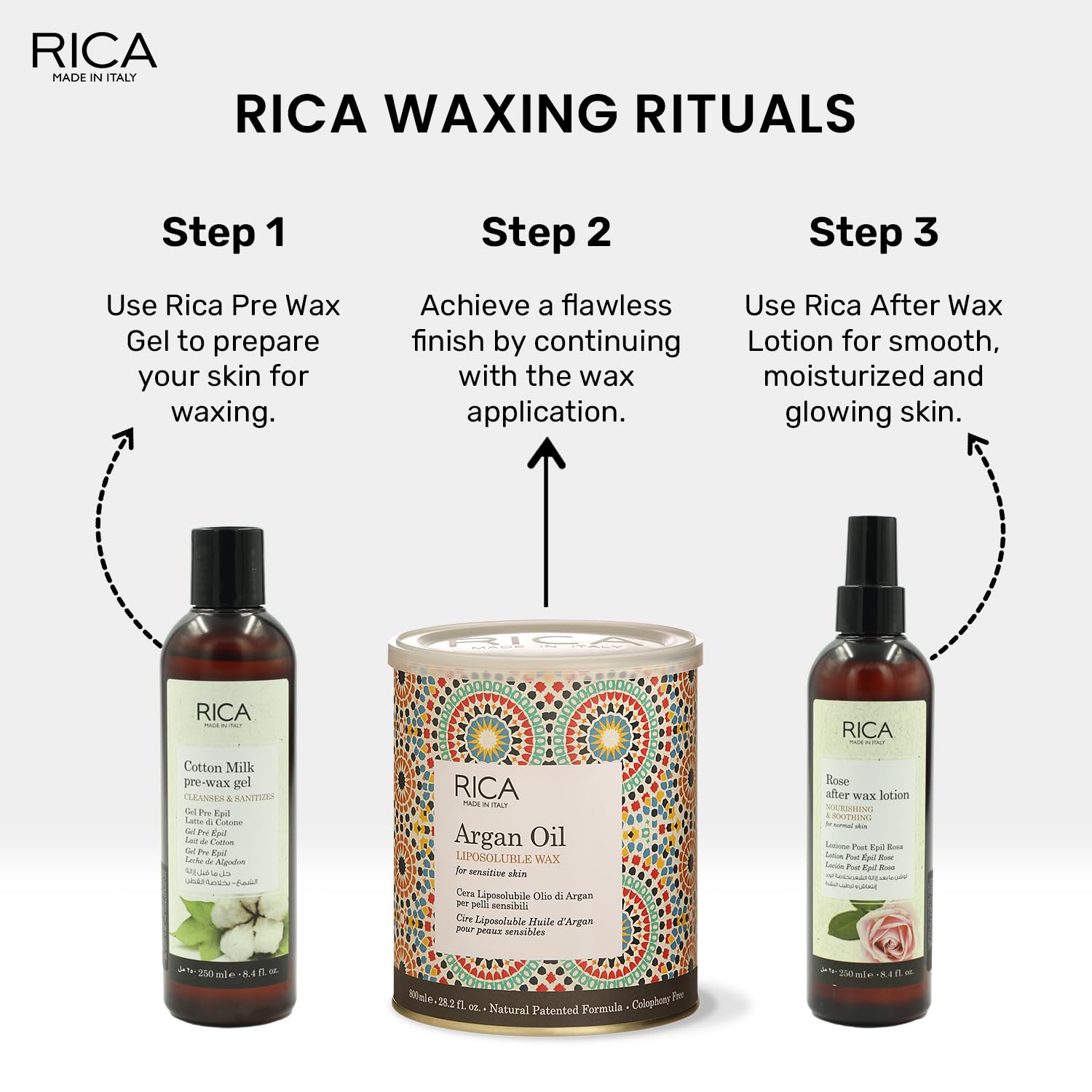 Rica Argan Liposoluble Painless Hair Removal Wax  800 ml