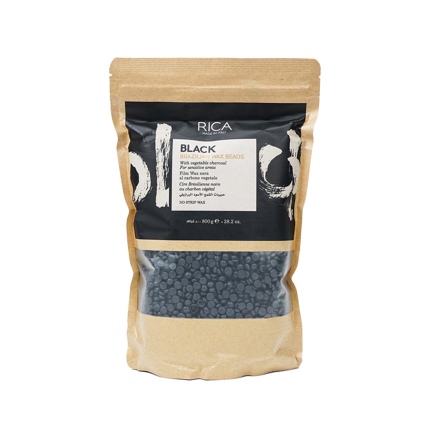 Rica Black Brazilian Beads, Stripless & Painless Hair Removal Wax 800ml
