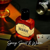 Rivona Brandy Perfume | Long Lasting Eau De Parfum for Men & Women | Rich, Warm & Sweet Fragrance with Brandy, Vanilla, Berries & Amber | Unisex Perfume Gift | 50ml EDP