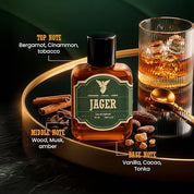 Rivona Jager Eau De Parfum for Men 50ml – Long Lasting Sweet & Spicy Gourmand Perfume | Vanilla, Tobacco & Amber | Luxury Perfume for Men & Women