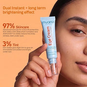 Rivona Naturals 2-in-1 Tinted Eye Cream with Concealer | Bakuchiol, Copper Peptides & Niacinamide | Reduces Dark Circles, Puffiness & Fine Lines | Natural Retinol Formula with Mineral Sunscreen | Instant Brightening No-Makeup Look | 15ml