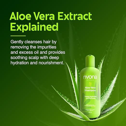 Rivona Naturals 99% Silky & Stronger Aloe vera & Neem Hair Shampoo, For Damaged, Dry and Frizzy Hair - No Parabens & Silicones - 250 ML