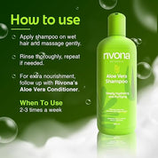 Rivona Naturals 99% Silky & Stronger Aloe vera & Neem Hair Shampoo, For Damaged, Dry and Frizzy Hair - No Parabens & Silicones - 250 ML