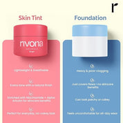 Rivona Naturals Bright Pink Face Cream | Long-Lasting Hydration | Light make up look | Vegan | Niacinamide & Mulberry Extracts| Tinted moisturiser | 50 gm (Warm Beige, 50 g (Pack of 1)