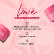 Rivona Naturals Bright Pink Face Cream | Long-Lasting Hydration | Light make up look | Vegan | Niacinamide & Mulberry Extracts| Tinted moisturiser | 50 gm (Warm Beige, 50 g (Pack of 1)