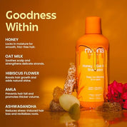 Rivona Naturals Honey & Oat Milk 2 In 1 Deep Conditioning Shampoo| Sulfate-Free | With Amla & Hibiscus for Hair Growth | 200ml