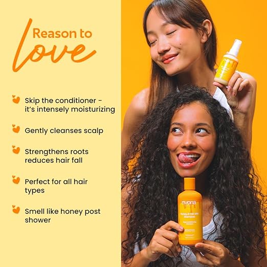 Rivona Naturals Honey & Oat Milk 2 In 1 Deep Conditioning Shampoo| Sulfate-Free | With Amla & Hibiscus for Hair Growth | 200ml