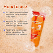 Rivona Naturals Honey & Saffron, brightening facewash with Niacinamide, Kojic Acid l Daily Gentle Face Cleanser For All Skin Types 100gm