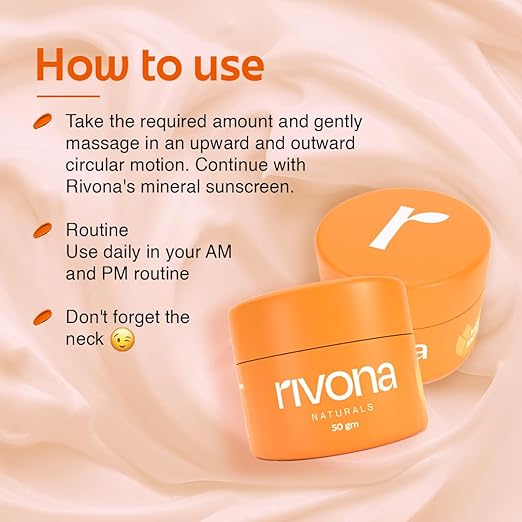 Rivona Naturals Honey & Saffron Moisturizing Cream with Kojic Acid & Niacinamide | Brightens & Evens Skin Tone | Deep Hydration & Nourishment | Dermatologically Tested | All Skin Types | 50g