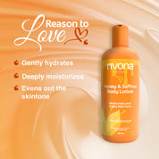 Rivona Naturals Honey & Saffron body Lotion | Enriched with 2% Kojic + Honey & Saffron | Skin Brightening, Moisturizing |100% Vegan|Men & Women |All Skin types|250 ml