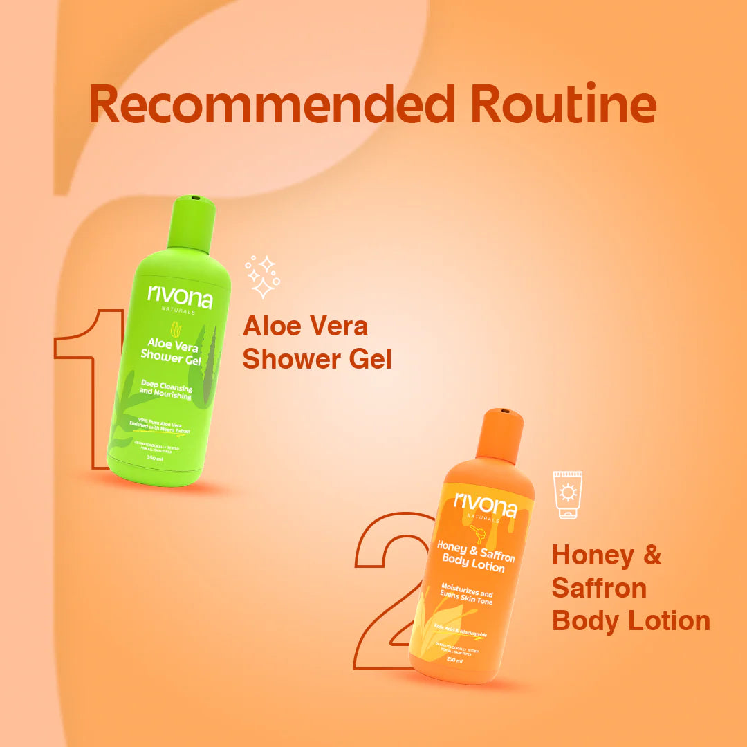 Rivona Naturals Honey & Saffron body Lotion | Enriched with 2% Kojic + Honey & Saffron | Skin Brightening, Moisturizing |100% Vegan|Men & Women |All Skin types|250 ml