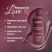 Rivona Naturals Keratin Therapy Shampoo, For Intense Damaged Hair Repair l Keratin Protein + Argan Oil nourishes dry hair| For Dry, Damaged and frizzy hair 250 ml