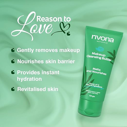 Rivona Naturals Makeup Cleansing Balm | Powered by 12 Indian Active Herbs | Gently Removes Makeup & Impurities | Deeply Hydrates | For All Skin Types | 100g