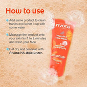 Rivona Naturals Vitamin C Face Wash With Niacinamide & Orange, Kakadu plum| For Women & Men 100ml- Toxin-Free & Oil-Free Face Wash for Acne-Prone, Dry & Oily Skin