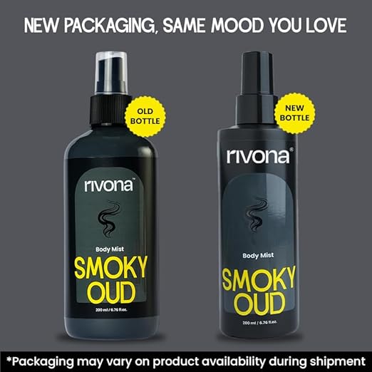 Rivona Smoky Oud Body Mist | Woody & Bold Long Lasting Body Spray for Men & Women | Patchouli, Cinnamon & Incense | Unisex Statement Fragrance | 200ml
