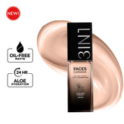 FACES CANADA All Day Hydra Matte Foundation | 3-in-1 Foundation + Moisturizer + SPF 30 | 24 HR Aloe Hydration & Vitamin C | 10HR Long Wear | Medium to High Buildable Coverage