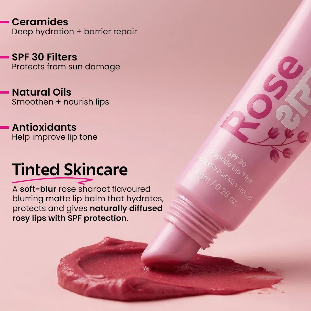 RIVONA NATURALS Rose Sharbat Blurring Matte Lip Balm | SPF 30 | 8g