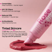 RIVONA NATURALS Rose Sharbat Blurring Matte Lip Balm | SPF 30 | 8g
