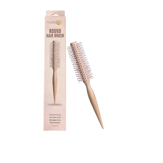 Round Hair Brush with Nylon Bristles - Pink | For Curls, Volume & Waves | Men & Women | All Hair TypesORO-053)