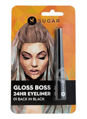 SUGAR Cosmetics Gloss Boss 24Hr Glossy Eyeliner Gel With Brush