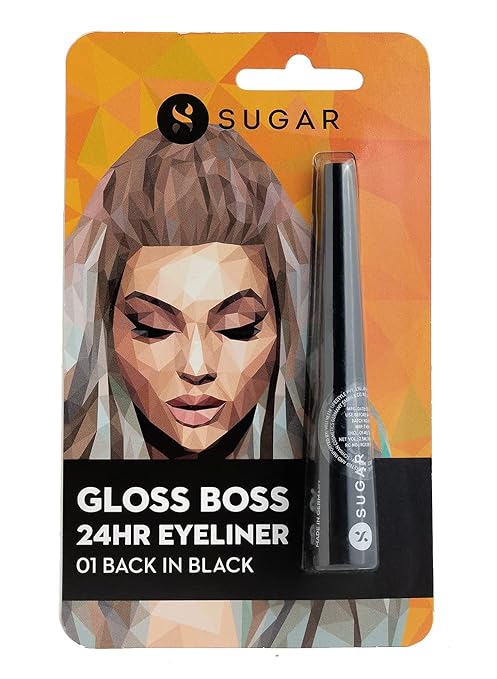SUGAR Cosmetics Gloss Boss 24Hr Glossy Eyeliner Gel With Brush
