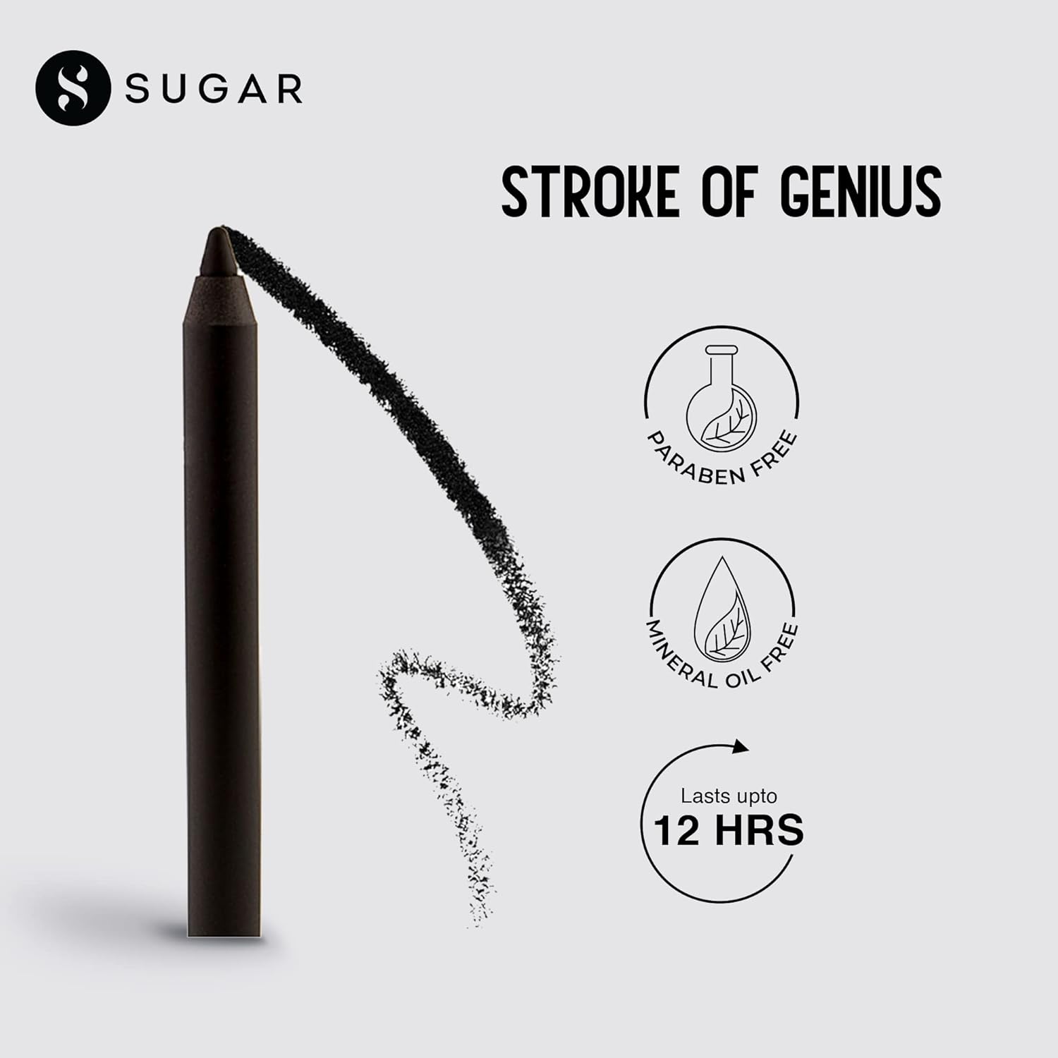 SUGAR Cosmetics Stroke Of Genius Heavy-Duty Kohl with Sharpner