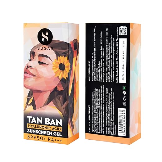 SUGAR Cosmetics Tan Ban Hyaluronic Acid Sunscreen SPF50+ PA+++ Gel