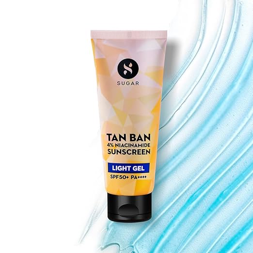 SUGAR Cosmetics Tan Ban Sunscreen SPF50 PA++++ Light Gel with 4% Niacinamide & 1% Hyaluronic Acid