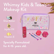 Whimsy Beauty Organic & Safe Makeup Kit | Safe beauty Set for Girls, Preteens & Teens | Eye Glitter, Lip Cheek Tint, Kids Lip Gloss and Mermaid Brushes | Vegan & Cruelty-Free