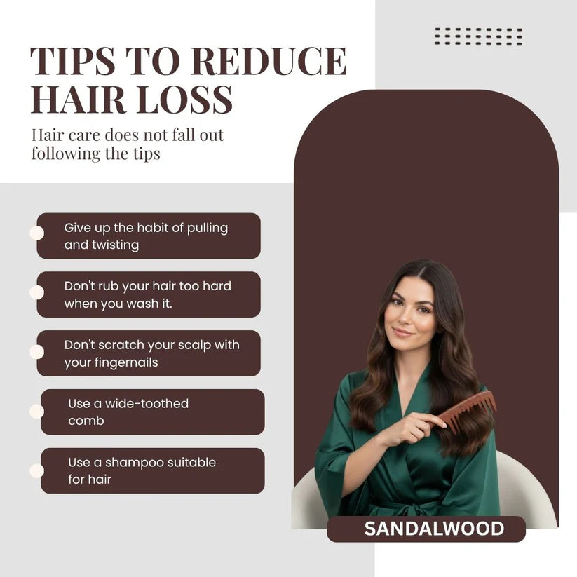 Sandalwood Hair Comb - Zero Waste Comb, 100% Wood, Plastic Free (ORO-059)