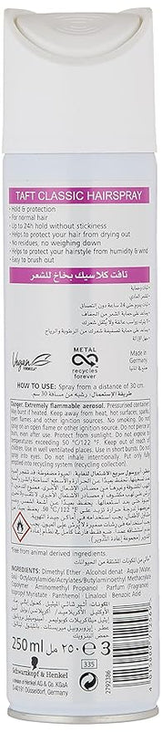 TAFT Schwarzkopf Extra Strong 3 Classic Hair Spray, 250 Ml