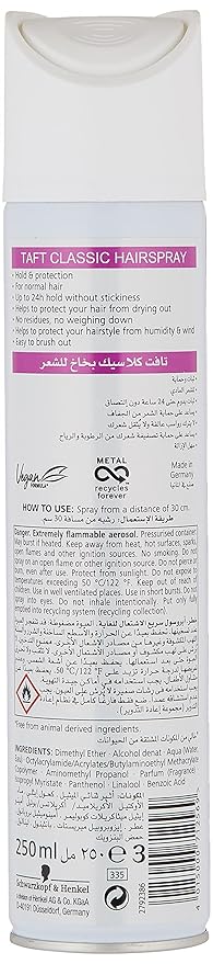TAFT Schwarzkopf Extra Strong 3 Classic Hair Spray, 250 Ml