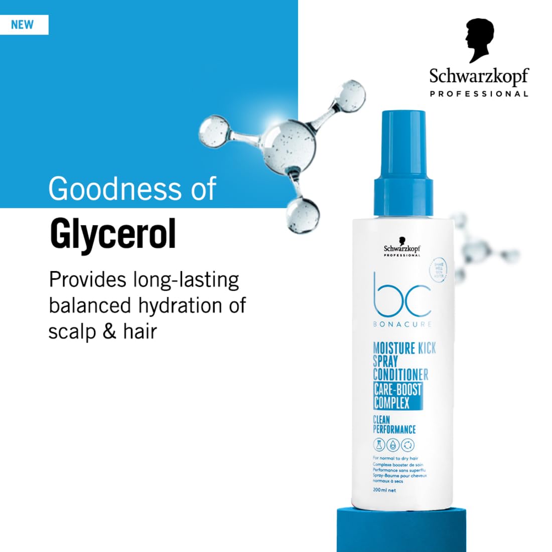 Schwarzkopf Professional Bonacure Moisture Kick Spray Conditioner with Glycerol 200ml