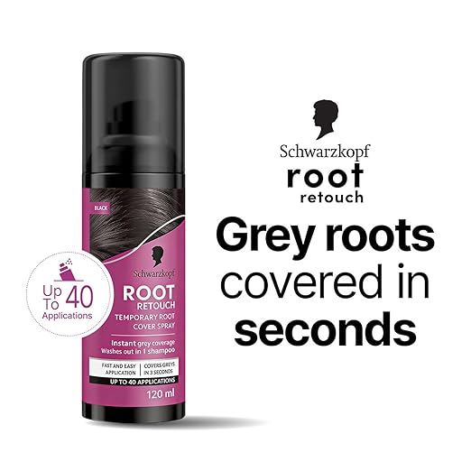 Schwarzkopf Root Retouch Instant Grey Hair Concealer Spray, Sweat And Rain Resistant - Black