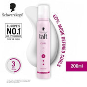 Schwarzkopf TAFT Curl Hold 3 Hair Mousse, For Long Lasting Curls