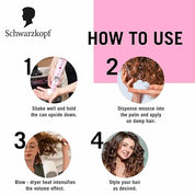 Schwarzkopf TAFT Curl Hold 3 Hair Mousse, For Long Lasting Curls