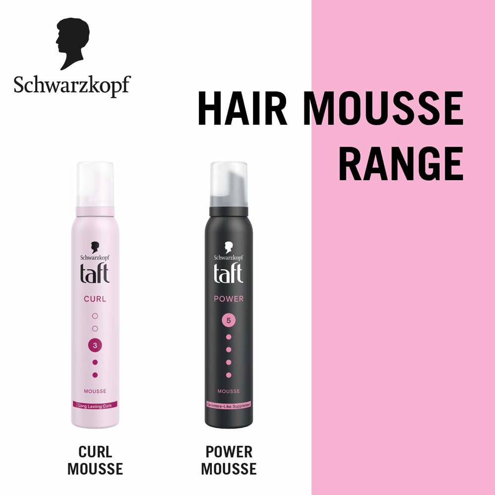 Schwarzkopf TAFT Curl Hold 3 Hair Mousse, For Long Lasting Curls