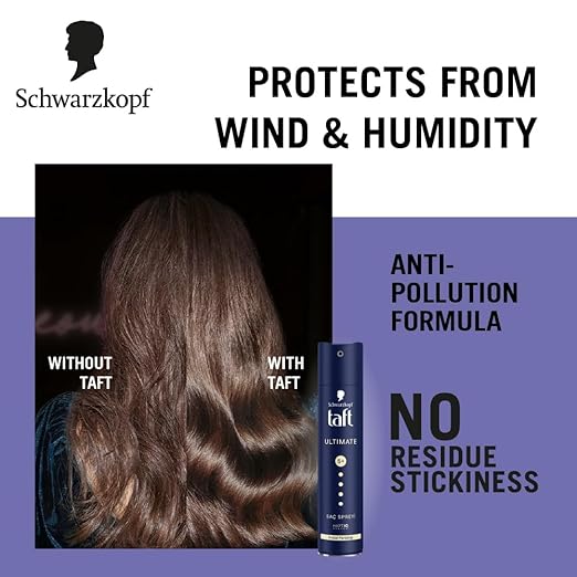 Schwarzkopf TAFT Ultimate Hair Spray For Hair With Crystal Shine
