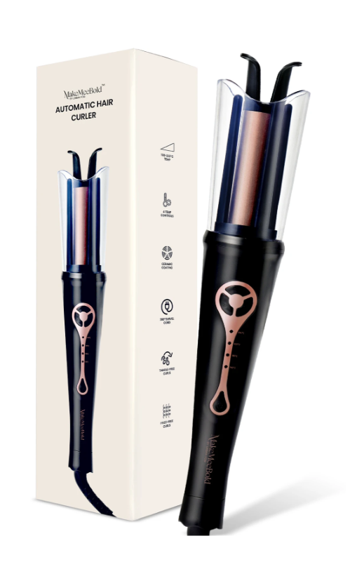 Urban yog MakeMeeBold Automatic Hair Curler| Easy Two-Way Curling Iron with 4 Temperature Settings | Gifts for woman | Anti-Scald Design, Quick Curls in 10-15 Min, Tangle-Free