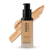 FACESCANADA Flawless Matte Foundation Ml|3-In-1 Foundation + Moisturizer Cream For All Skin Types+Concealer|12 Hr Hydration + Spf 18|Hd Matte Coverage|Lightweight|Anti Ageing,Pack Of 1