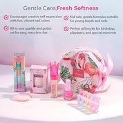 Whimsy Beauty Sparkle & Polish Beauty and Nail Kit | Safe Beauty Set for Girls & Teens | Nail Colours, Lip Tint & Lip Gloss