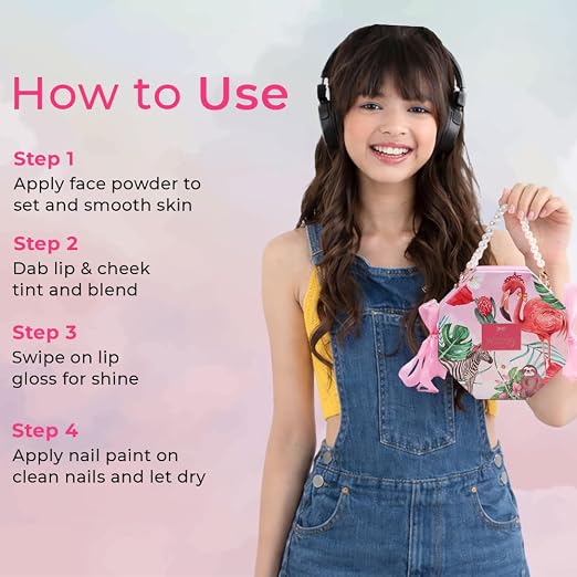 Whimsy Beauty Sparkle & Polish Beauty and Nail Kit | Safe Beauty Set for Girls & Teens | Nail Colours, Lip Tint & Lip Gloss