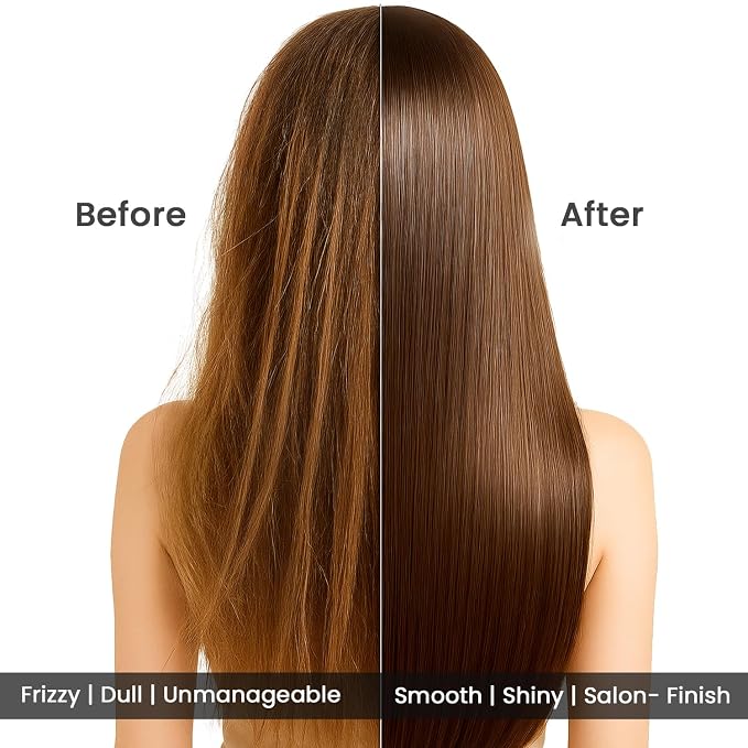 Makemeebold Hair Straightener for Women | Frizz Free Hair Straightening Brush | Ceramic Ionic Straightener Comb | PTC 30-Sec Heat-Up | 2 Heat Settings