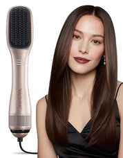 MakeMeeBold Air Straightening Dryer | Hair Straightener for Woman | Dry, Straighten, Detangle in Mins | Ceramic Coated Bristles | Styles Without Heat Damage | Scalp Protect | Reduces Frizz & Adds Shine | 3 Airflow Modes