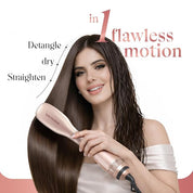 MakeMeeBold Air Straightening Dryer | Hair Straightener for Woman | Dry, Straighten, Detangle in Mins | Ceramic Coated Bristles | Styles Without Heat Damage | Scalp Protect | Reduces Frizz & Adds Shine | 3 Airflow Modes
