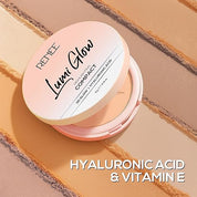 RENEE Lumi Glow Highlighting Compact- Velvet Vanilla | 3D Glow, Buildable Coverage, Dewy Finish | Evens Skin Tone | With Hyaluronic Acid & Vitamin E| 9g