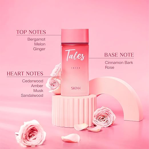 Skinn By Titan | Tales Ibiza Perfume - 100 Ml | Perfume For Woman | Gift for Women | Premium Fragrance | Grooming Essentials | Long Lasting Smell for Women |Floral & Fruity| Eau De Parfum